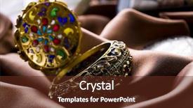  Presentation with old fashioned luxury and classic - PPT theme enhanced with chest piece - old fashioned object - gem background and a  colored foreground
