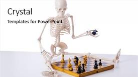  Presentation with skeleton - Colorful presentation theme enhanced with chest piece - skeleton playing chess game backdrop and a  colored foreground