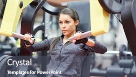  Presentation with flexing - Theme having chest press gym machine background and a gray colored foreground