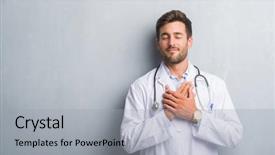  Presentation with eye doctor - Amazing PPT layouts having chest with closed eye backdrop and a light gray colored foreground