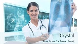  Presentation with chest - Cool new PPT theme with chest x-ray against white backdrop and a cool aqua colored foreground