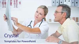  Presentation with doctor office - Slide deck featuring chest xray - doctor showing x rays background and a sky blue colored foreground