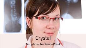  Presentation with ultraviolet rays - Beautiful presentation theme featuring chest xray - young female doctor three x-rays backdrop and a lemonade colored foreground