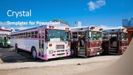  Presentation with bus stop - Beautiful PPT theme featuring chetumal-mexico-dec-16-2015 backdrop and a teal colored foreground