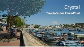  Presentation with sea fishing - Cool new slide deck with cheung-chau-hong-kong-27 backdrop and a teal colored foreground