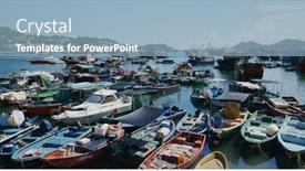  Presentation with sea fishing - Colorful presentation theme enhanced with cheung-chau-hong-kong-27 backdrop and a light blue colored foreground