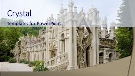  Presentation with monuments historiques france - Audience pleasing presentation theme consisting of cheval hauterives rhone-alpes france backdrop and a sky blue colored foreground