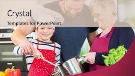  Presentation with food mask kitchen - Presentation consisting of chevre - mom dad granny and grandson background and a lemonade colored foreground