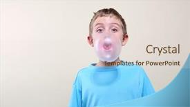 Presentation with bubble - PPT layouts enhanced with chewing gum - boy blowing a bubble background and a lemonade colored foreground