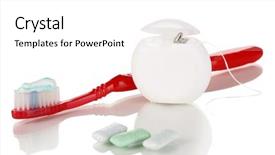  Presentation with dental gum - Audience pleasing theme consisting of chewing gum and dental floss backdrop and a white colored foreground