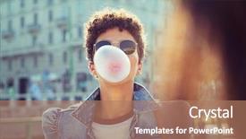  Presentation with chewing gum - Colorful slide set enhanced with chewing gum in city backdrop and a coral colored foreground