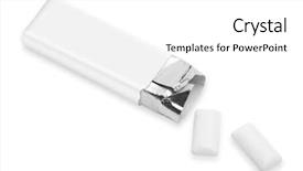  Presentation with chewing gum - Slides with chewing gum isolated on white background and a white colored foreground