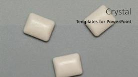  Presentation with chewing gum - Amazing PPT theme having chewing-gum-mint-on-gray backdrop and a light gray colored foreground