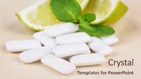  Presentation with chewing gum - PPT layouts with chewing gum with fruit taste background and a lemonade colored foreground