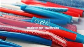  Presentation with jelly - PPT layouts with chewy jelly sweet candies closeup background and a ocean colored foreground