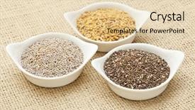  Presentation with brown and gold - Amazing PPT theme having chia and golden flax seed backdrop and a lemonade colored foreground
