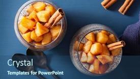  Presentation with peanut butter - Presentation design having chia-pudding-with-cinnamon-simmered background and a ocean colored foreground