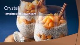  Presentation with peanut butter - Beautiful slide deck featuring chia-pudding-with-cinnamon-simmered backdrop and a navy blue colored foreground