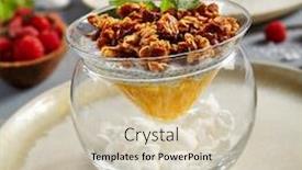  Presentation with thai dessert - Slides having chia-pudding-with-thai-mango background and a soft green colored foreground