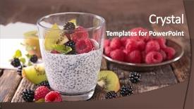  Presentation with pudding - Audience pleasing presentation design consisting of chia-seed-pudding-and-fruit backdrop and a violet colored foreground