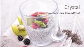  Presentation with pudding - Slide set featuring chia-seed-pudding-with-berry background and a sky blue colored foreground