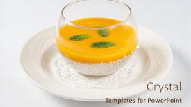  Presentation with pudding - PPT layouts having chia-seed-pudding-with-mango background and a lemonade colored foreground