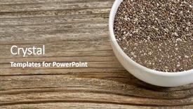  Presentation with ceramic - PPT layouts enhanced with chia seeds - white ceramic bowl background and a coral colored foreground