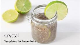  Presentation with beverage - Presentation theme with chia seeds beverage with lime background and a mint green colored foreground