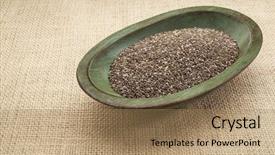  Presentation with wood rustic - PPT theme with chia seeds in a rustic background and a  colored foreground