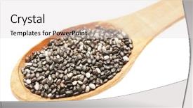  Presentation with spoon - Presentation theme having chia seeds in a wooden background and a light gray colored foreground