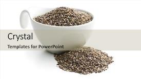 Presentation with seed - Slide deck featuring chia seeds in bowl background and a coral colored foreground
