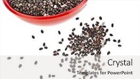  Presentation with seed - Beautiful PPT theme featuring chia seeds in red scoop backdrop and a light gray colored foreground
