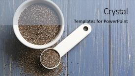  Presentation with seed - Cool new slides with chia seeds in scoop backdrop and a light blue colored foreground