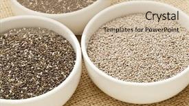  Presentation with organic dry chia seeds - Beautiful PPT layouts featuring chia seeds in white ceramic backdrop and a  colored foreground