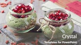  Presentation with matcha - Beautiful presentation theme featuring chia seeds matcha pudding backdrop and a gray colored foreground