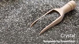  Presentation with organic dry chia seeds - Presentation enhanced with chia seeds with scoop background and a gray colored foreground