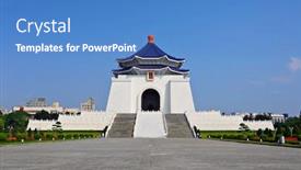  Presentation with memorial - Cool new slides with chiang kai shek memorial hall backdrop and a teal colored foreground