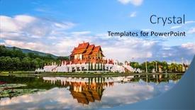  Presentation with chiang mai - Beautiful PPT theme featuring chiang-mai-thailand-at-royal backdrop and a light blue colored foreground