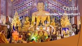  Presentation with buddhist mountain - Presentation theme having chiang-mai-thailand-october-13 background and a coral colored foreground