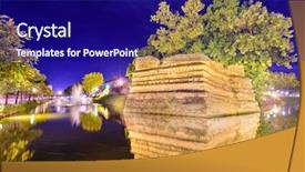  Presentation with chiang mai - Presentation theme with chiang mai thailand old city background and a navy blue colored foreground