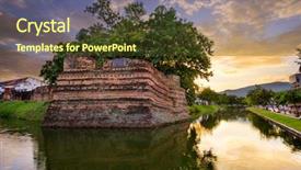  Presentation with chiang mai - Slide set with chiang mai thailand old city background and a tawny brown colored foreground