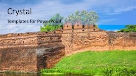  Presentation with chiang mai - PPT theme consisting of chiang mai thailand old city background and a light blue colored foreground