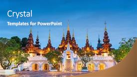  Presentation with chiang mai - Cool new presentation theme with chiang-mai-thailand-traditional-architecture backdrop and a teal colored foreground