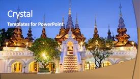  Presentation with chiang mai - Slide deck having chiang mai thailand traditional hotel background and a teal colored foreground