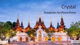  Presentation with chiang mai - Presentation theme having chiang mai thailand traditional hotel background and a light blue colored foreground