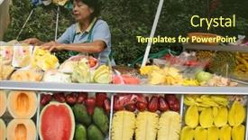  Presentation with wait - Slide set with chiangmai-november-30-fresh-fruits background and a tawny brown colored foreground