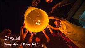  Presentation with celebrations - Slides enhanced with young woman with rackets for beach tennis on tropical beach background and a ocean colored foreground