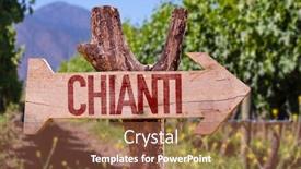  Presentation with winery - Colorful slide deck enhanced with chianti wooden sign with winery background backdrop and a red colored foreground