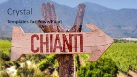  Presentation with winery - Slide deck featuring chianti wooden sign with winery background background and a light blue colored foreground
