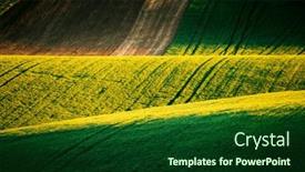  Presentation with agrarian - Slides enhanced with chiaroscuro-on-a-hilly-terrain background and a forest green colored foreground